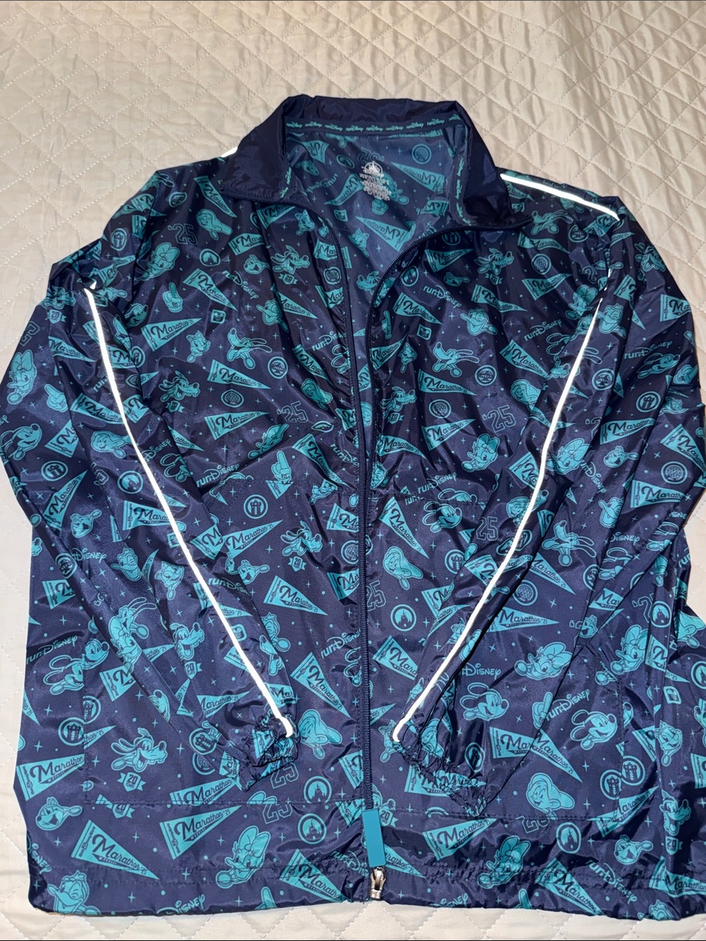 Run Disney Marathon Weekend 2025 Blue Patterned Windbreaker Jacket